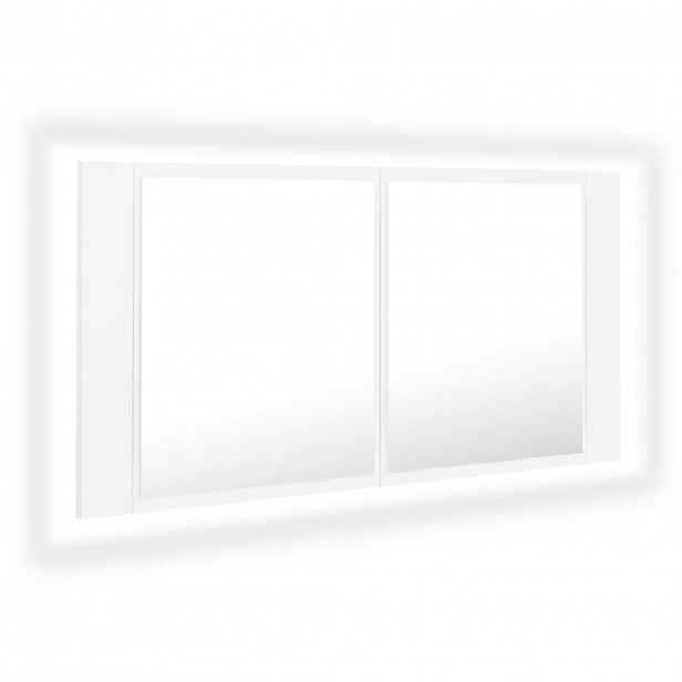vidaXL LED koupelnová skříňka se zrcadlem bílá 90 x 12 x 45 cm akryl