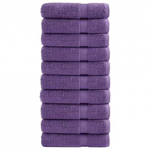 vidaXL Prémiové osušky SOLUND 10 ks fialové 100x150 cm 600 g/m²