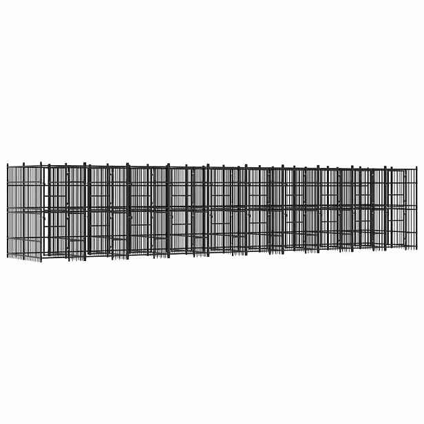 vidaXL Venkovní psí kotec ocel 18,43 m²