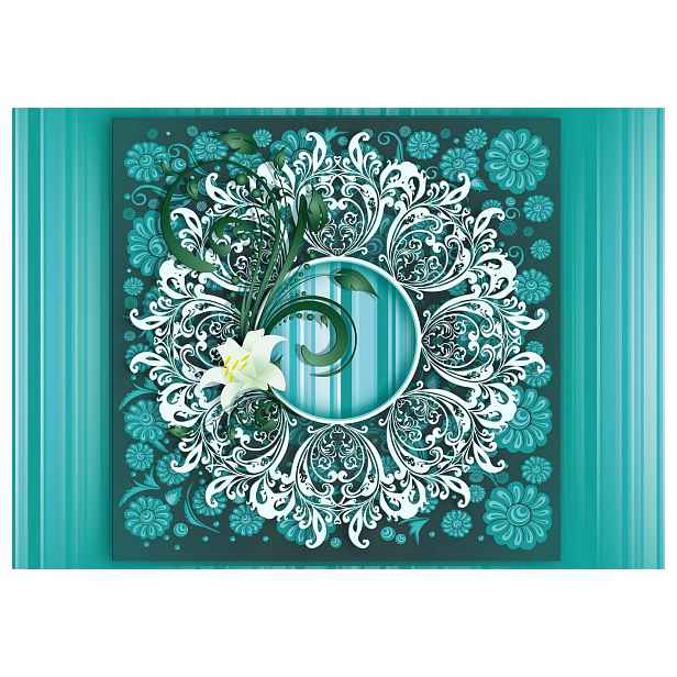 Vliesová fototapeta Tyrkysová Mandala Lilie Květinový Art 208x146 lepidlo