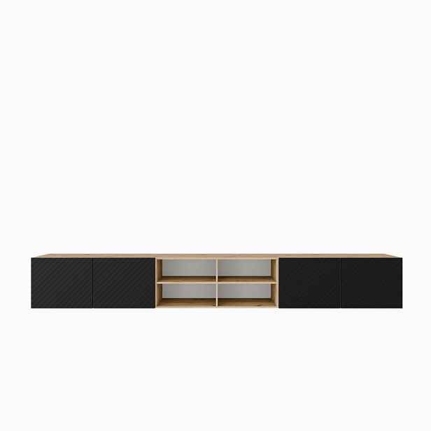 MASSENO ZÁVĚSNÝ TV STOLEK CAVA, 300/41/40 cm, dub Artisan