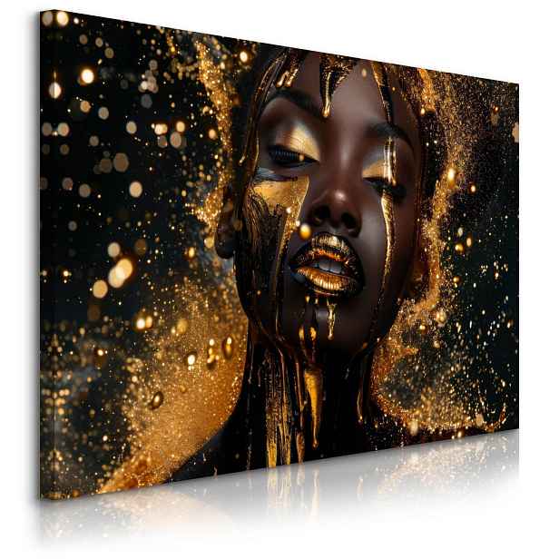 Muralo OBRAZ NA PLÁTNĚ do Obývacího Pokoje Portrét Ženy Abstrakce Glamour 70cm x 50cm