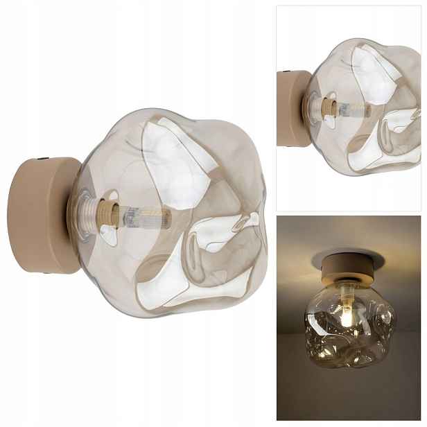 Nástěnné a stropní svítidlo Lava béžové barvy s elegantním efektem v obývacím pokoji Tk Lighting