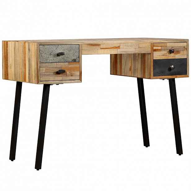 vidaXL Psací stůl masivní recyklovaný teak 110 x 50 x 76 cm