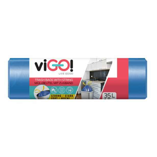 viGO! Vigo Pytle na odpad 35l/15ks 50x60cm zatahovací modré BC7714-65