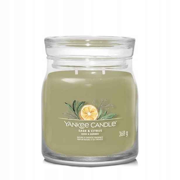 Yankee Candle vonná svíčka Signature ve skle střední Sage & Citrus 368g