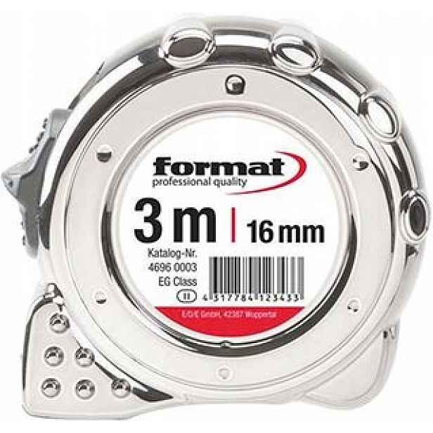 Format Míra páska ocel Míra 7 m 25 mm Chromovaná