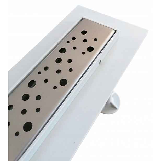 Lineární sprchový Lineární odtok 60 cm Abs nízký – nízká stavební výška, vzor ocel inox M02
