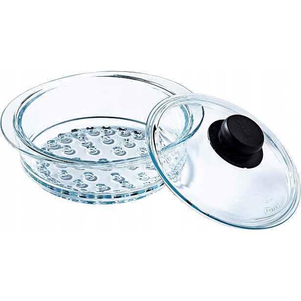 Skleněný napařovací hrnec a skleněná poklička 20 cm Pyrex