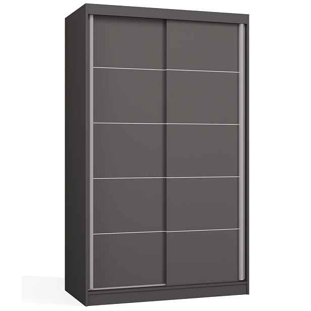 TP Living Šatní skříň Iga s posuvnými dveřmi 120 cm antracit