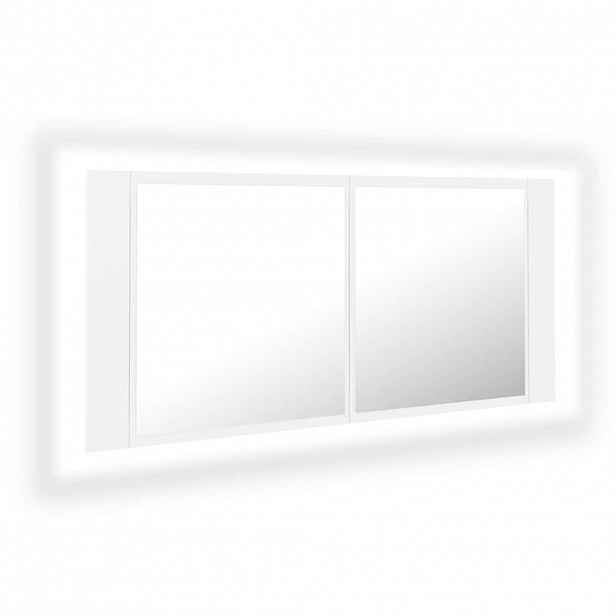 vidaXL LED koupelnová skříňka se zrcadlem bílá 100 x 12 x 45 cm akryl