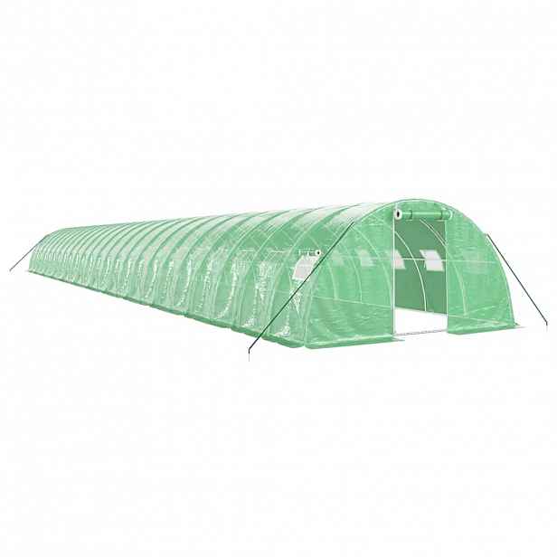vidaXL Skleník s ocelovým rámem zelený 96 m² 24 x 4 x 2 m