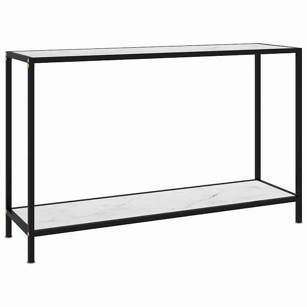 vidaXL Konzolový stolek bílý 120 x 35 x 75 cm tvrzené sklo