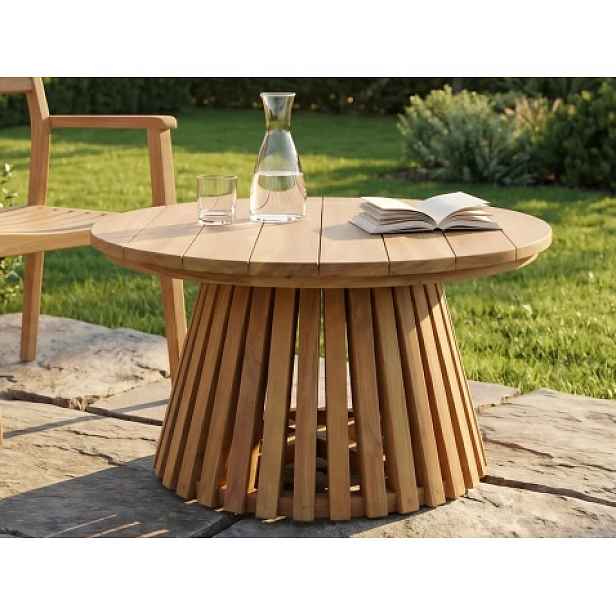Kulatý zahradní stolek Manado, 70 cm, teak