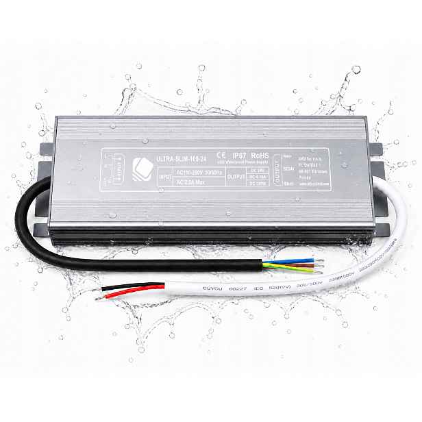 Napájecí Zdroj 24V Led 100W 4,6A Hermetický Led pásek Cob Rgb Premium IP67