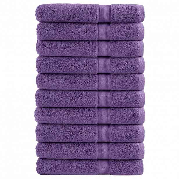 vidaXL Premium ručníky SOLUND 10 ks fialové 80 x 200 cm 600 g/m²