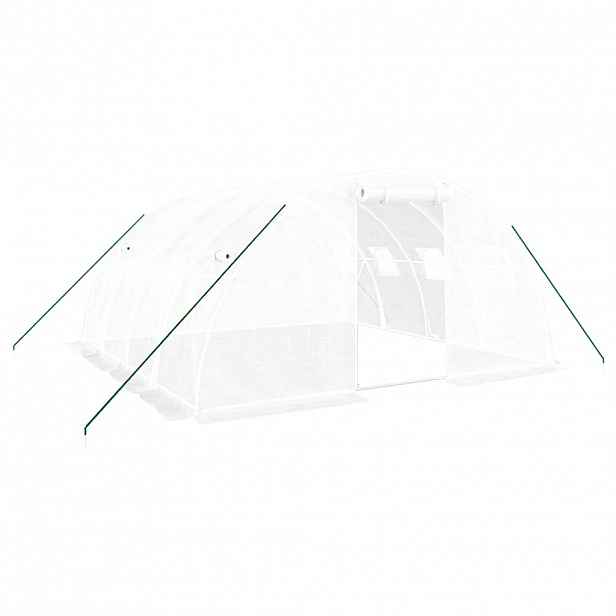 vidaXL Skleník s ocelovým rámem bílý 16 m² 4x4x2 m