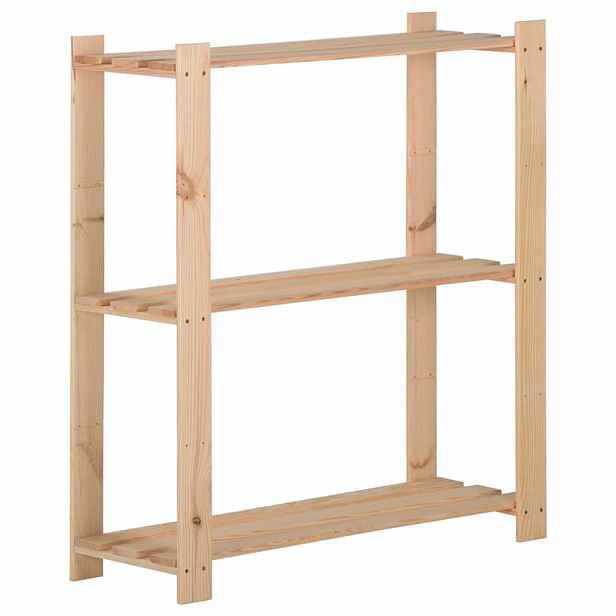 vidaXL Úložný regál se 3 policemi 80 x 28,5 x 90 cm masivní borovice