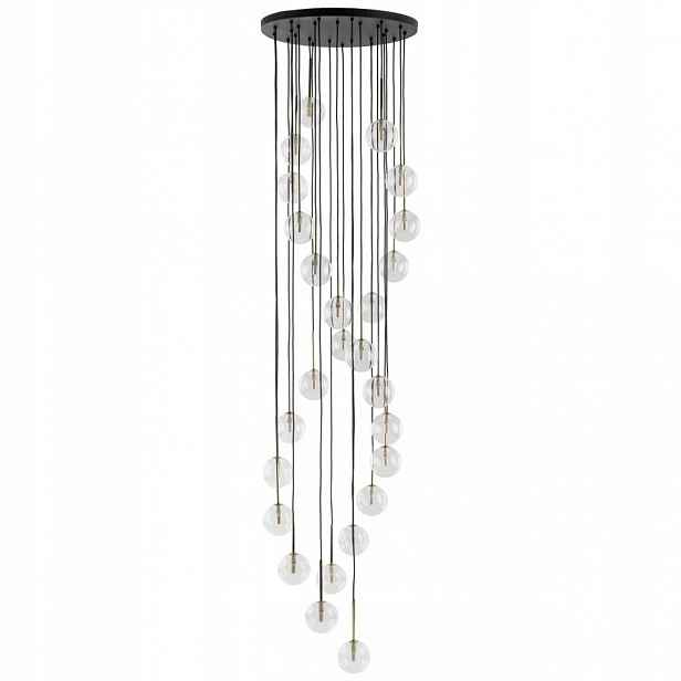 Závěsná lampa Aurora černá, průhledná, 26xG9, Stylové Osvětlení