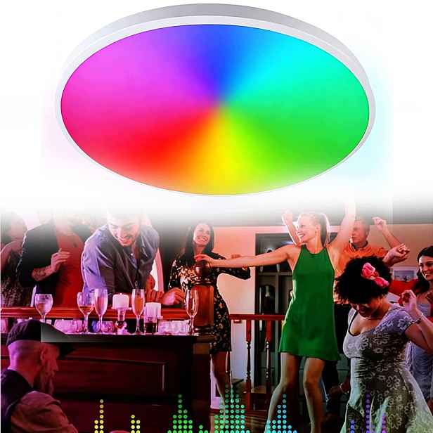 Lampa Stropní Svítidlo Led Rgb Bílá Cct 2700K-6500K Wifi Tuya Dálkový Ovladač Rf Aplikace