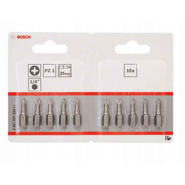 Bosch - Sada bitů PZ1, délka 25 mm, 10 ks 2607001555