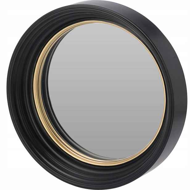 Kulaté Zrcadlo V Černém Rámu Ø 40,5 CM Plast Elegantní