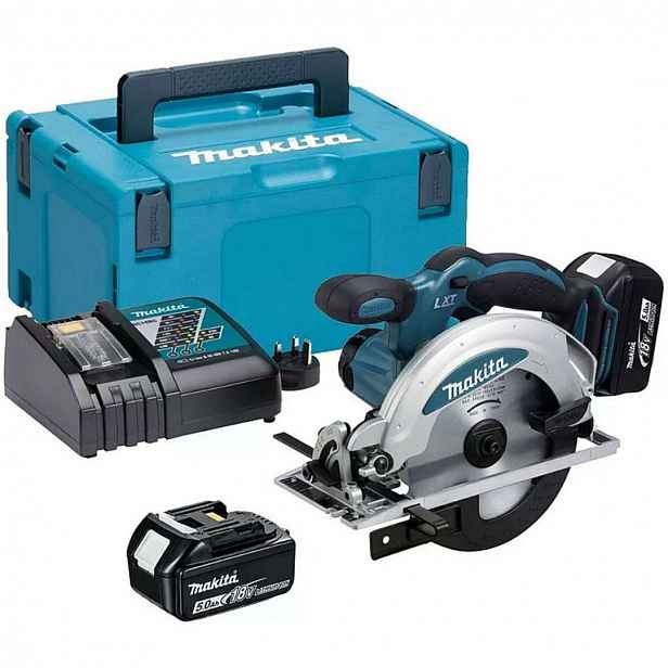 Makita - 18V AKU okružní pila 165 mm, 2x aku 5,0 Ah LXT, nabíječka DSS610RTJ