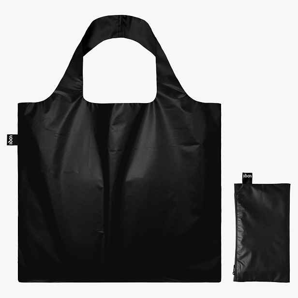 Skládací nákupní taška LOQI METALLIC Black Matt