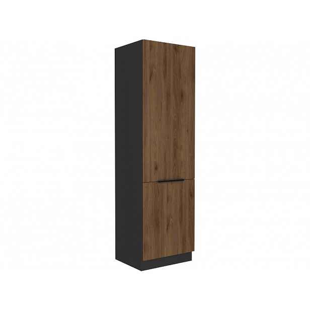 Skříň na vestavnou lednici TOVA - šířka 60 cm, ořech okapi / černá