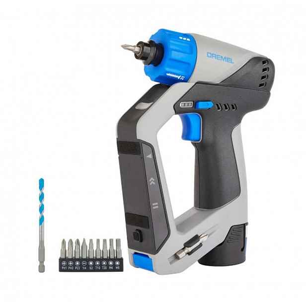 DREMEL - 12V AKU vrtací šroubovák DD12V-S1 s příslušenstvím, 1x aku 2,0 Ah Li-Ion, nabíječka F013DD12JA
