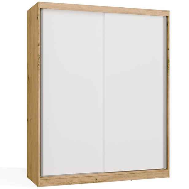 TP Living Šatní skříň Iga s posuvnými dveřmi 160 cm dub Artisan/bílá