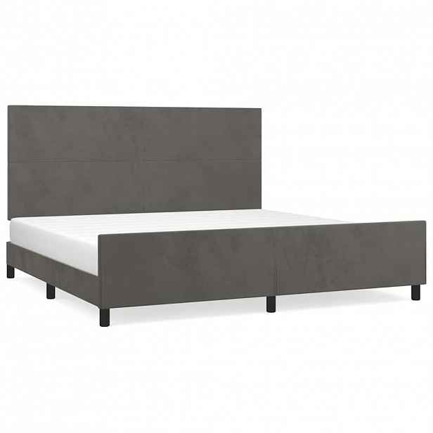 vidaXL Rám postele bez matrace tmavě šedý 200 x 200 cm samet