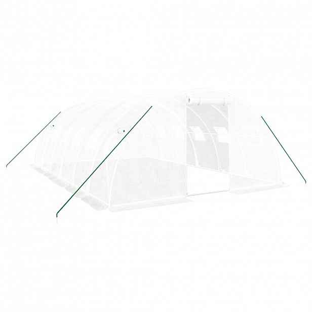 vidaXL Skleník s ocelovým rámem bílý 24 m² 6 x 4 x 2 m