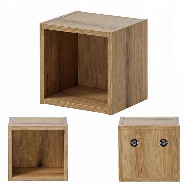 Závěsná skříňka kostka Rilla Wood 26,7 cm, malá polička, koupelnová skříňka