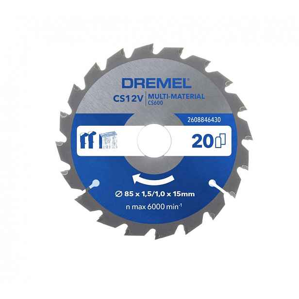 DREMEL - Pilový kotouč CS600, 85x15 mm, 20 zubů 2608846430