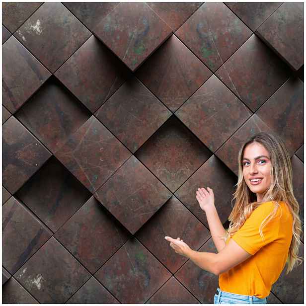 Fototapeta 3D Pozadí Textura Stěna Kovové kostky 490x280 TLA56W