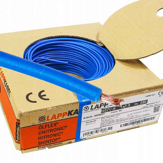 Kabel Lgy 1,5 mm modrý Lapp Kabel 100 m