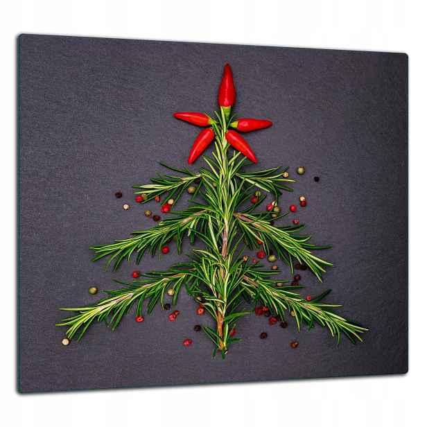 Skleněná Ochranná Deska Panel Lepidlo 65x60 Vánoční Stromek