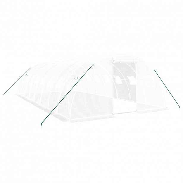 vidaXL Skleník s ocelovým rámem bílý 32 m² 8 x 4 x 2 m