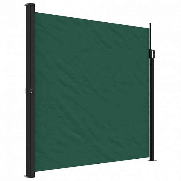 vidaXL Zatahovací boční markýza tmavě zelená 200 x 300 cm
