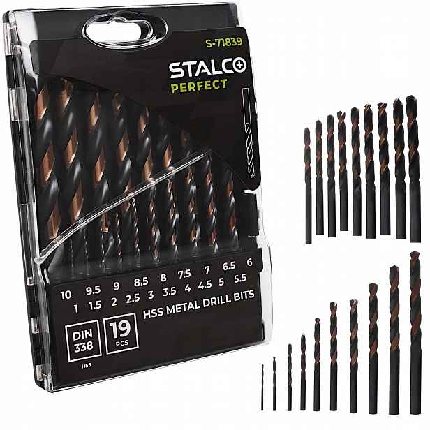 Vrtáky Do Kovu Hss Sada 19 Ks 1–10 MM Přesné Trvanlivé Stalco