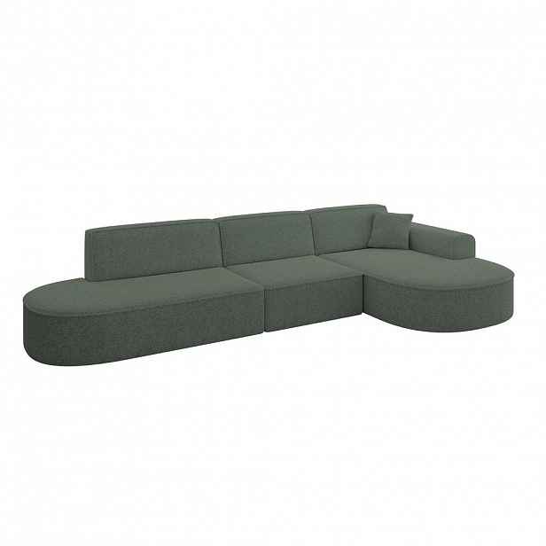 ALTDECOR ROHOVÁ SEDACÍ SOUPRAVA s otomanem vpravo MARI-L2 – 328 x 171 x 79 cm, zelená látka