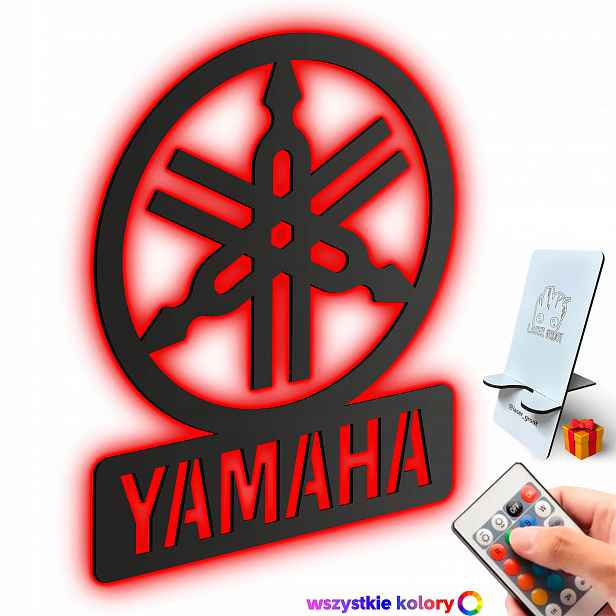 Dřevěný 3D obraz Yamaha Logo Nástěnná Dekorace Dárek Noční Lampa Led