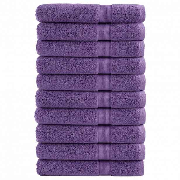 vidaXL Premium ručníky SOLUND 10 ks fialové 100 x 200 cm 600 g/m²