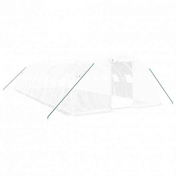 vidaXL Skleník s ocelovým rámem bílý 40 m² 10 x 4 x 2 m