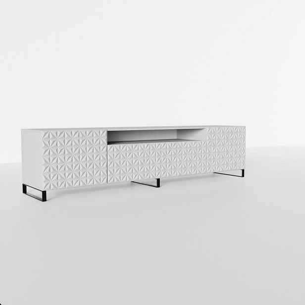 MASSENO STOJACÍ TV STOLEK ROVA, 200/41/40 cm, bílý