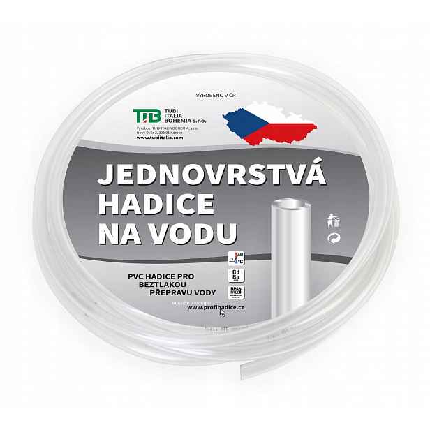 Průhledná jednovrstvá hadice 25x31 mm 10 m