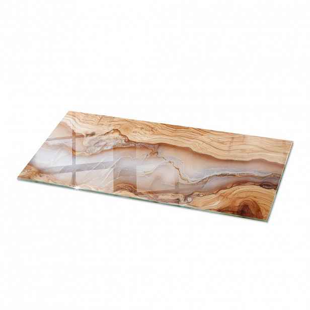 TULUP SKLENĚNÁ DESKA 125x50 cm Přírodní dřevo s pryskyřicí