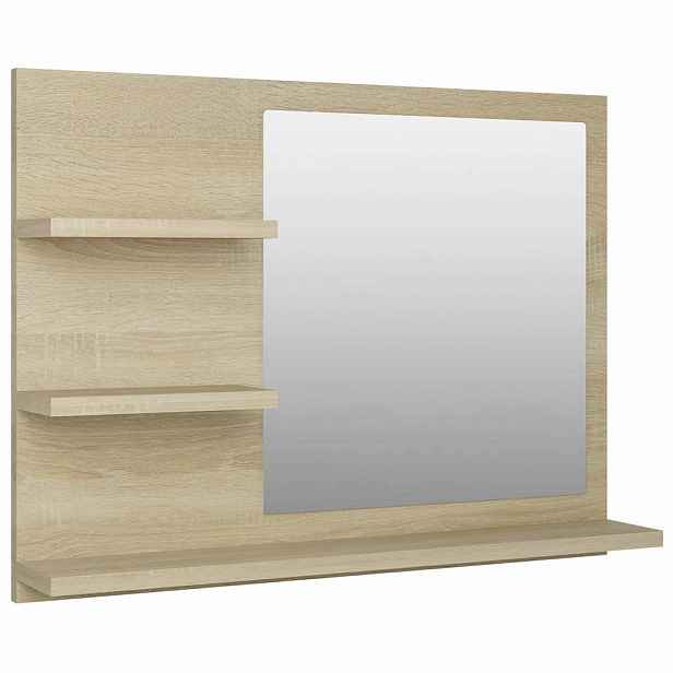 vidaXL Koupelnové zrcadlo dub sonoma 60x10,5x45 cm kompozitní dřevo