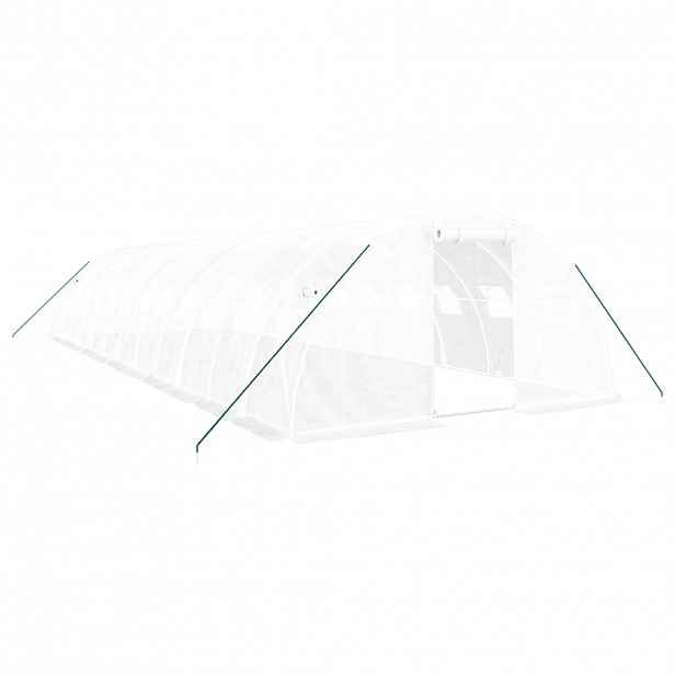 vidaXL Skleník s ocelovým rámem bílý 48 m² 12 x 4 x 2 m